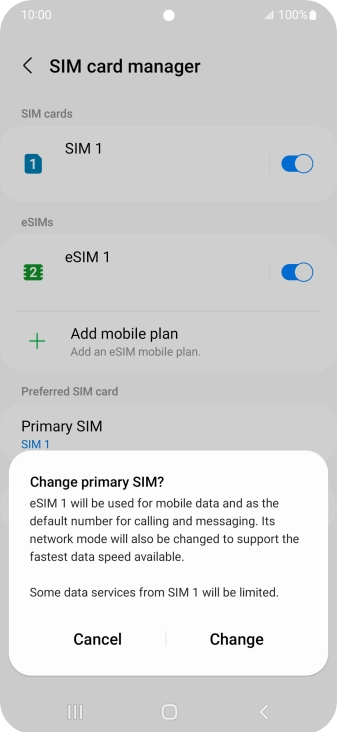 If you change price plan, press Change.