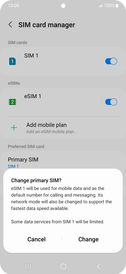 If you change price plan, press Change.