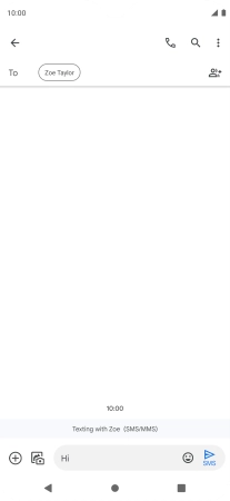 Press the send icon when you've finished your text message. Press the send icon when you've finished your text message.