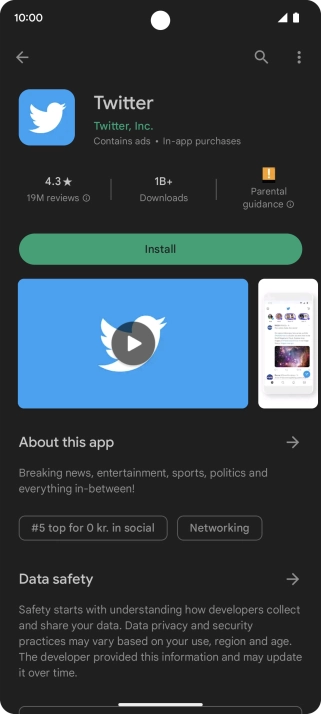Press Install and follow the instructions on the screen to install the app.
