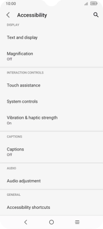 Press the menu items below AUDIO and follow the instructions on the screen to select the required settings.
