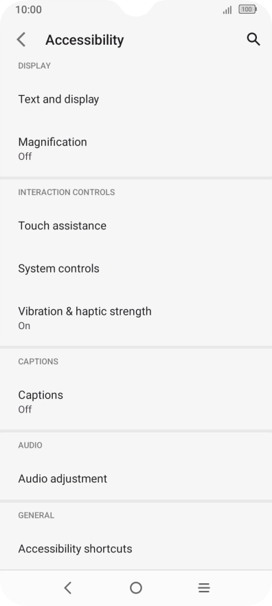 Press the menu items below AUDIO and follow the instructions on the screen to select the required settings.