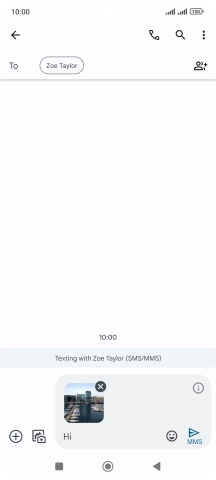 Press the send icon when you've finished your picture message.