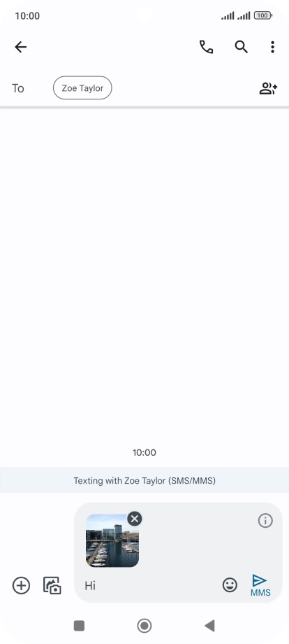 Press the send icon when you've finished your picture message.