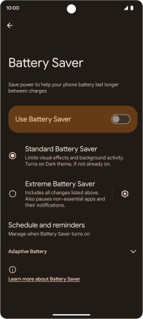 Press the required settings to turn them on or off.