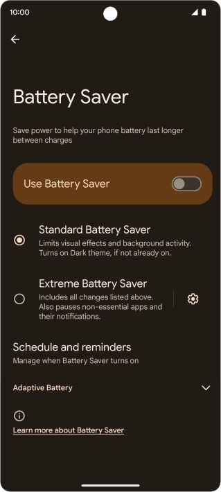 Press the required settings to turn them on or off.