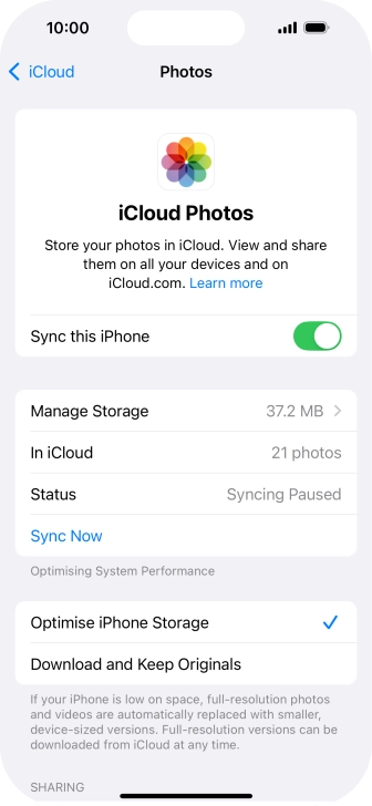 Press the indicator next to 