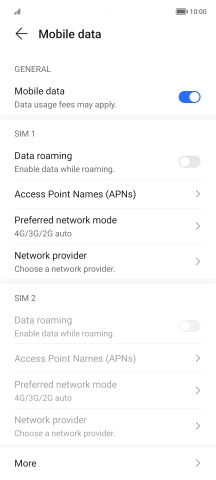 Press Access Point Names (APNs).