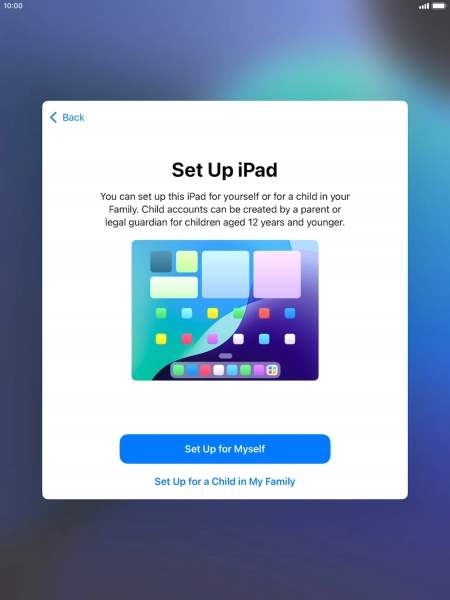 Press Set Up for Myself.