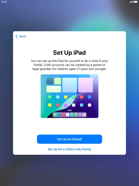 Press Set Up for Myself.
