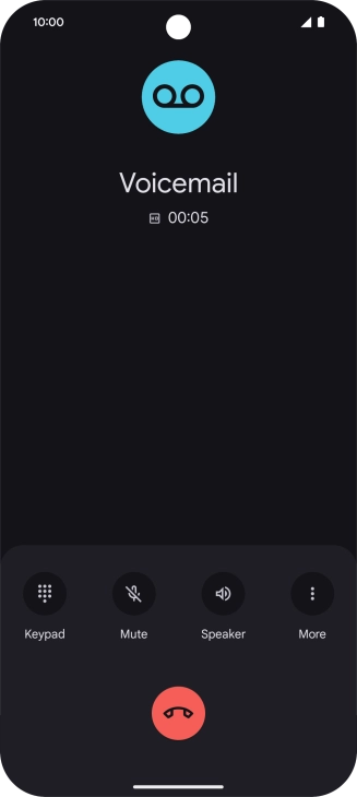 Press the end call icon.