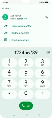 Key in the required number and press the call icon.