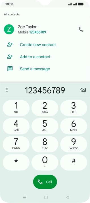 Key in the required number and press the call icon.