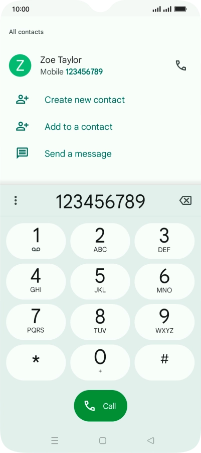 Key in the required number and press the call icon.