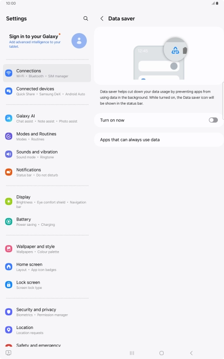 Press the indicator next to 