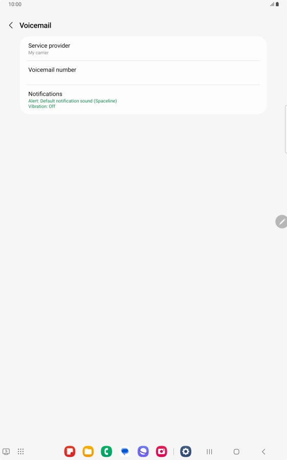 Press Voicemail number.