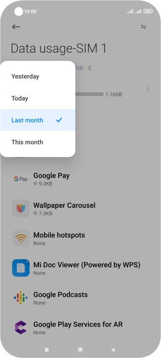 Press the required setting. Press the required setting.