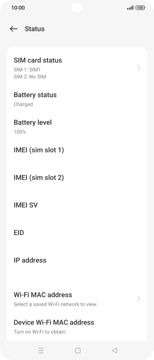 Your phone's EID number is displayed below EID.