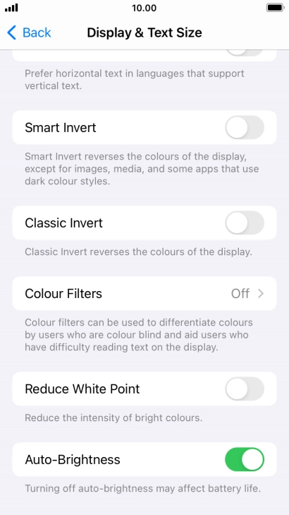 Press the indicator next to 