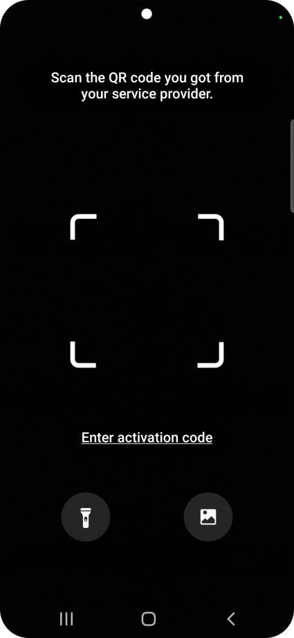 Place the QR code you've received inside the phone camera frame to scan the code. If you’ve deleted your eSIM, you can re-add it using your existing QR code. If you’re having problems, see our FAQ.