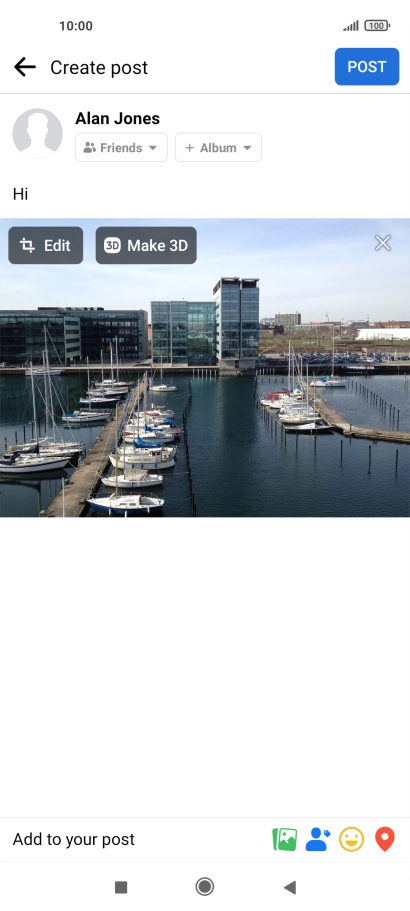 Write the required text and press POST.