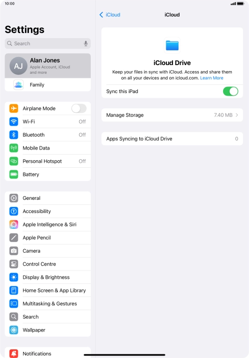 Press the indicator next to 