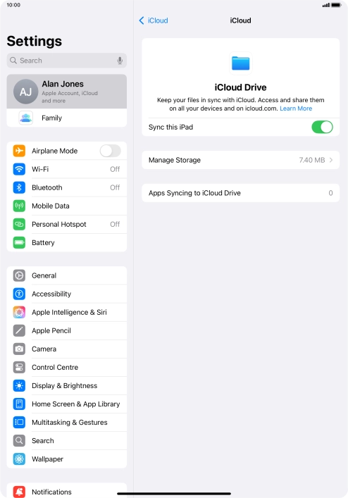 Press the indicator next to 