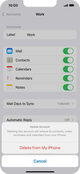 Press Delete from My iPhone.