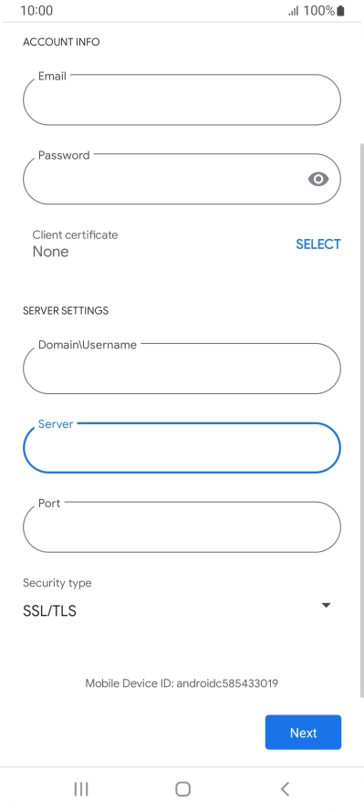 Press the field below 