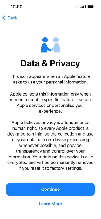 Press Continue. Press Continue.