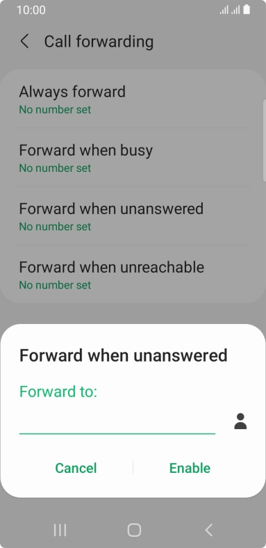 Key in +447836121121 and press Enable.