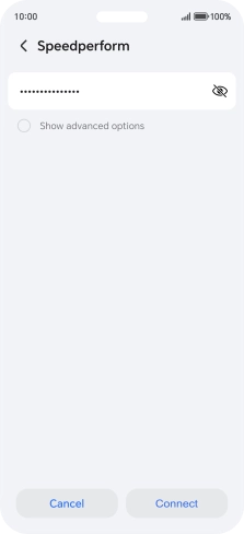 Key in the password for the Wi-Fi network and press Connect.