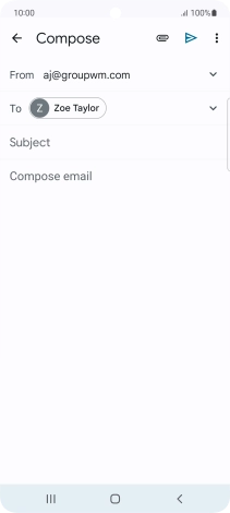 Press Subject and key in the subject for the email message.