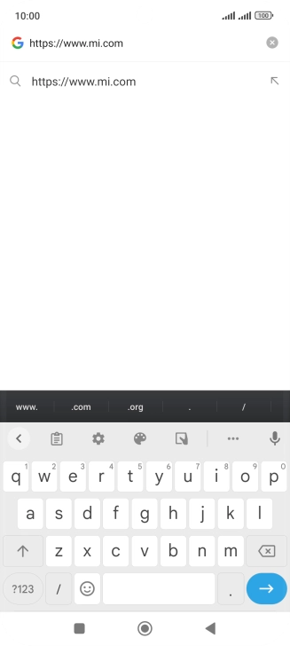 Key in the address of the required web page and press arrow right. Key in the address of the required web page and press arrow right.