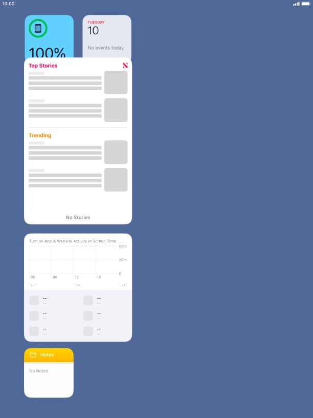 Press and hold the required widget until a pop-up menu is displayed. Press and hold the required widget until a pop-up menu is displayed.