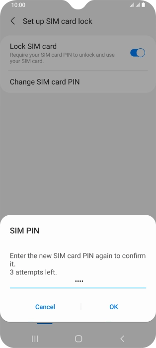 Key in the new PIN again and press OK. Key in the new PIN again and press OK.