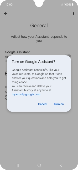 If you turn on the function, press Turn on. If you turn on the function, press Turn on.