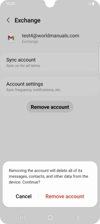 Press Remove account.