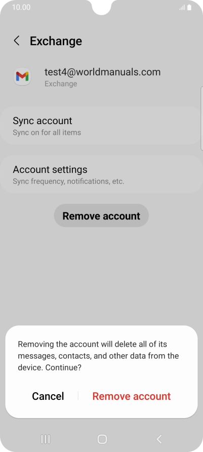 Press Remove account.