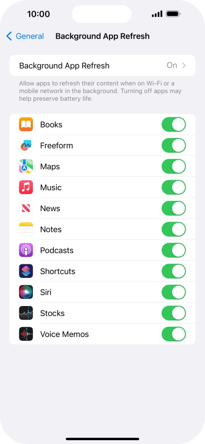 Press Background App Refresh. Press Background App Refresh.