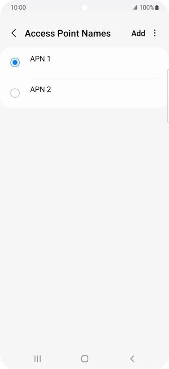 Press the field next to the data connection to activate it. Press the field next to the data connection to activate it.