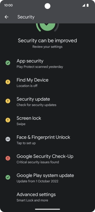 Press Advanced settings.