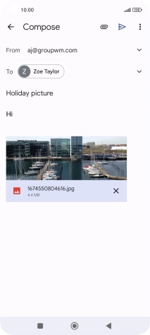 Press the send icon.