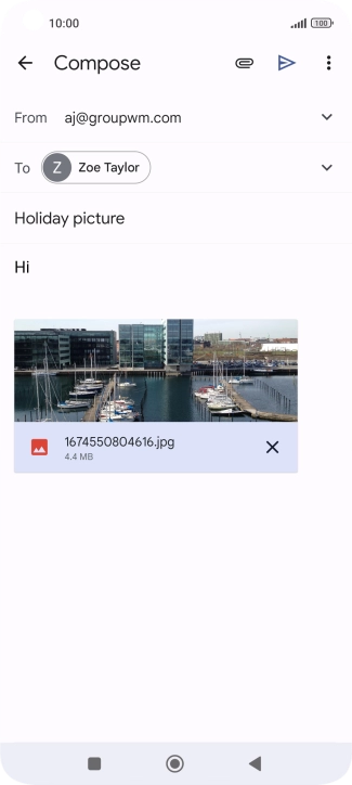 Press the send icon.