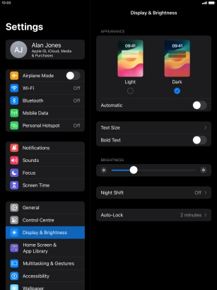 Press the indicator next to 