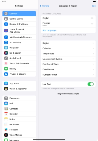 To subsequently select another language as the default language, press the move icon next to the required language and drag it to the top of the list.