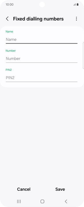 Press Name and key in the required name.