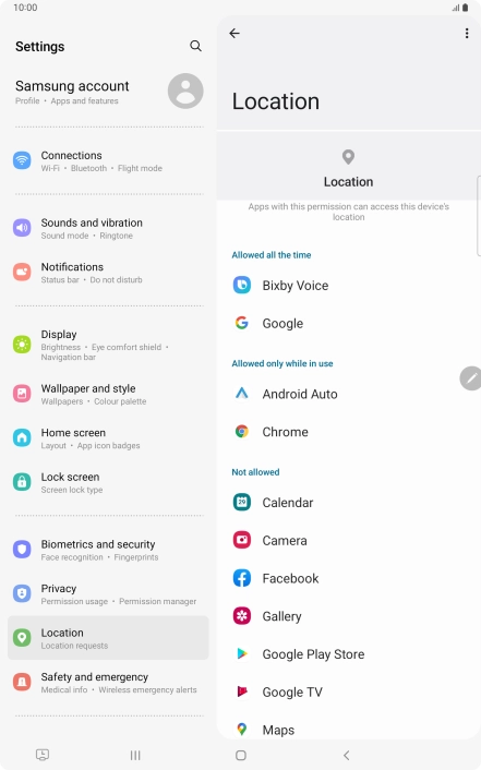 Press the required app.