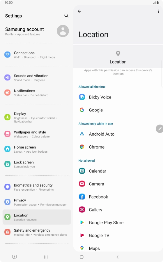 Press the required app.