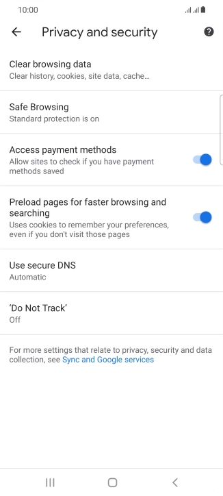 Press Clear browsing data.